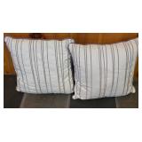 LL-FR - Set of 6 Decorative Throw Pillows Including Large Fringe, Lace, and Striped Styles
