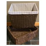 LL-FR - Collection of 9 Woven Baskets Including Longaberger and Large Rectangular Basket