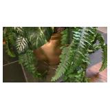LL-FR - Large Faux Plant Arrangement in Gold-Tone Metal Pot, 3 Ft Tall