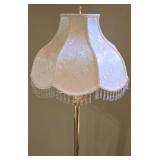 LL-FR - 60" Brass Floor Lamp with Decorative Fabric Shade and Crystal Trim