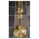 LL-FR - 60" Brass Floor Lamp with Decorative Fabric Shade and Crystal Trim