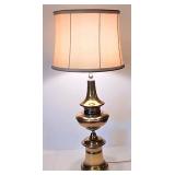 LL-FR - Tall Brass Table Lamp with Shade, 33 Inch Overall Height