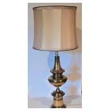 LL-FR - Tall Brass Table Lamp with Shade, 33 Inch Overall Height