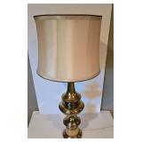 LL-FR - Tall Brass Table Lamp with Shade, 33 Inch Overall Height
