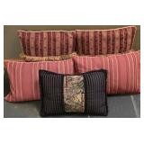LL-FR - Set of 5 Accent Pillows - Waverly Home, Soft Impressions, and Black Tapestry Pillow