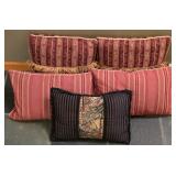 LL-FR - Set of 5 Accent Pillows - Waverly Home, Soft Impressions, and Black Tapestry Pillow