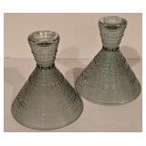 Home Decor Set with Pair of Glass Candlesticks, Mosaic Candleholder, and Royal Tara Pitcher