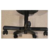 LL-FR - Office Furniture Lot - Black Stool, Desk Chair, Bookcase, and Folding Table