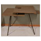 LL-FR - Office Furniture Lot - Black Stool, Desk Chair, Bookcase, and Folding Table