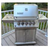 D - Ducane Stainless Steel Propane Gas Grill with Side Burner and Cover