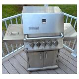 D - Ducane Stainless Steel Propane Gas Grill with Side Burner and Cover