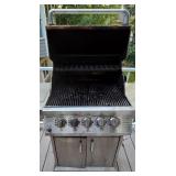 D - Ducane Stainless Steel Propane Gas Grill with Side Burner and Cover