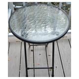 D - Outdoor Patio Set with 3 Rail Baskets, 2 Round and 1 Square Tables, Herb Planter