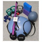 UL - Exercise Equipment Set with Bosu Balance Trainer, Kettlebells, Dumbbells, Pilates Ring, and Accessories