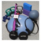 UL - Exercise Equipment Set with Bosu Balance Trainer, Kettlebells, Dumbbells, Pilates Ring, and Accessories