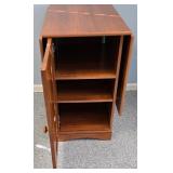 UL - Drop Leaf Rolling Kitchen Cart with Storage Cabinet and Shelves
