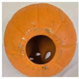 G - Cast Iron Pumpkin Lantern with Metal Leaves and Pedestal Cake Plate Set