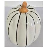 G - Cast Iron Pumpkin Lantern with Metal Leaves and Pedestal Cake Plate Set
