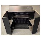 G - Black and Gray Two-Door Storage Cabinet with Shelves