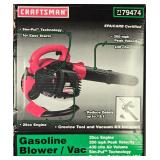 G - Craftsman 25cc Gasoline Blower Vac with Attachments and Gas Can