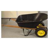 G - Used Two-Wheel Wheelbarrow with 27 x 39.5 Inch Black Bin