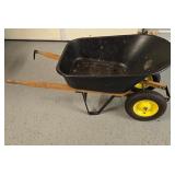 G - Used Two-Wheel Wheelbarrow with 27 x 39.5 Inch Black Bin
