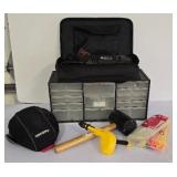 G - Workshop Tool Lot with Craftsman Drill Storage Cabinet Mallet Cable Ties and More