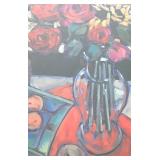 LR - Framed Signed Still Life Print byJae Dougall “Chinese Red Chest” with Gold Frame