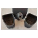 LR - Modern Black Ceramic Teapot with Two Cups and Lid