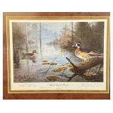 LR - Framed Limited Edition Wood Duck Pond Print by Les Kouba