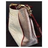 MBR - Brahmin Halo Amado Tri-Texture Ruby Satchel Handbag
