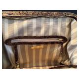 MBR - Brahmin Brown Gold Embossed Leather Satchel Purse