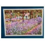 Framed Monet Impressionist Print of Garden Landscape