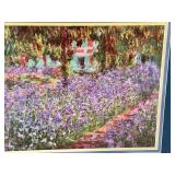 Framed Monet Impressionist Print of Garden Landscape