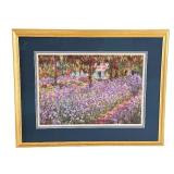 Framed Monet Impressionist Print of Garden Landscape