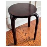 Home Side Table or Stool with Dark Walnut Finish, Birch Bentwood