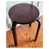 Home Side Table or Stool with Dark Walnut Finish, Birch Bentwood