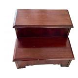 O - Wooden Two-Step Bed Steps with Brass Handle