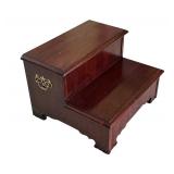 O - Wooden Two-Step Bed Steps with Brass Handle