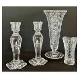 K - Ceska Crystal Candle Holders and Vases Collection