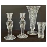 K - Ceska Crystal Candle Holders and Vases Collection