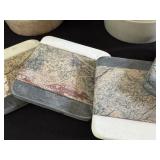 K - Set of 2 Planters (5.5 and 6 Inch) with 4 Stone Tile Coasters