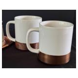 K - 7-Piece Ceramic Coffee Set with Copper Accents
