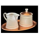 K - 7-Piece Ceramic Coffee Set with Copper Accents