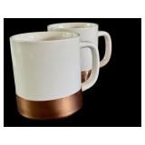 K - 7-Piece Ceramic Coffee Set with Copper Accents