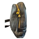 O - Hobo Fate Black Leather Sling Bag with Adjustable Strap