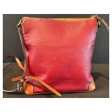 O - Dooney and Bourke Red Pebble Grain Crossbody Bag with Adjustable Strap