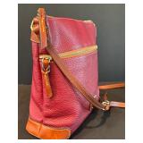 O - Dooney and Bourke Red Pebble Grain Crossbody Bag with Adjustable Strap