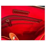 O - Dooney and Bourke Red Pebble Grain Crossbody Bag with Adjustable Strap
