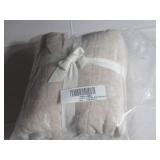 2 Pack King Putty Heather French Linen Box Stitch Quilted Shams | BOKSER HOME